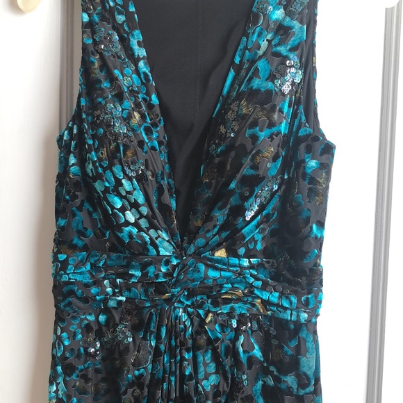 Aiden mattox dress turquoise leopard - Picture 4 of 5